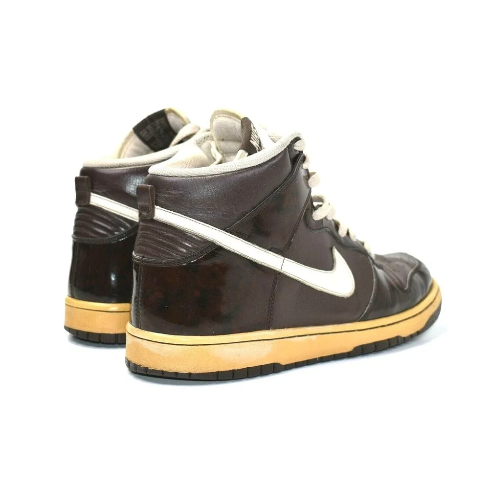 Vintage Nike Dunks High Premium Brown Black Shoes Sneakers Size 10 - 312786 223